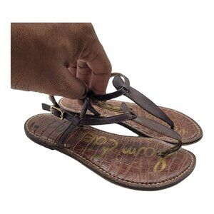 Sam Edelman Gigi  T-Strap Thong Sandals Buckle Strap Size 5 Brown